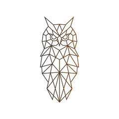 owl logo geometric line art modern symbol icon vector design illustration