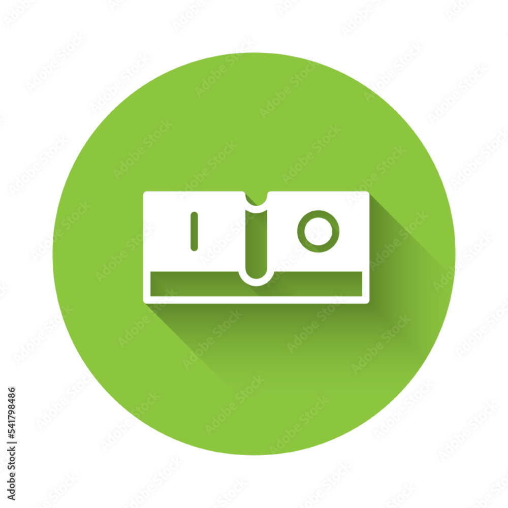 Poster white electric light switch icon isolated with long shadow background. on and off icon. dimmer light