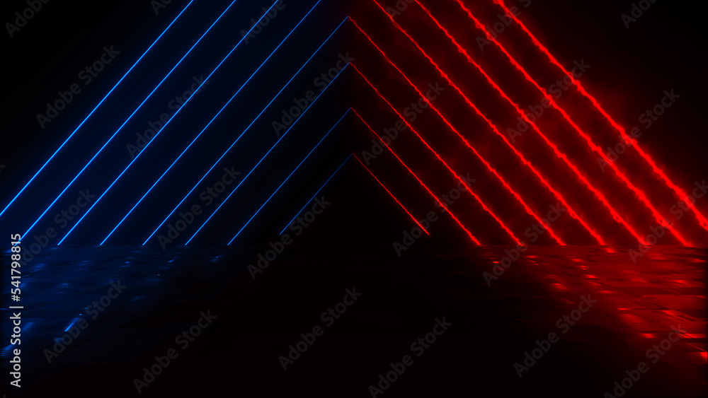 Poster abstract colorful background with bright rays and glowing lines. abstract tech futuristic background