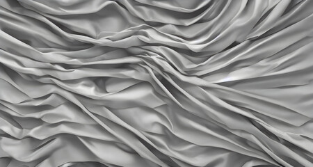 Realistic Illustration of a Grey Wrinkled Bed Sheet Background
