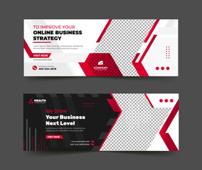 Set of corporate marketing business facebook cover photo design, Creative social media facebook cover web banner template
