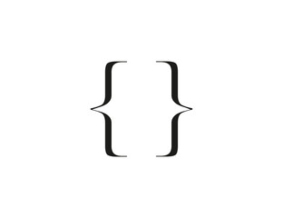 Code, curly braces, curly brackets icon. Vector illustration.