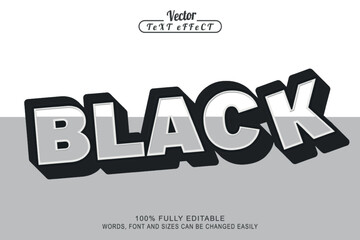 Black friday text effect template, editable sale and fashion text style