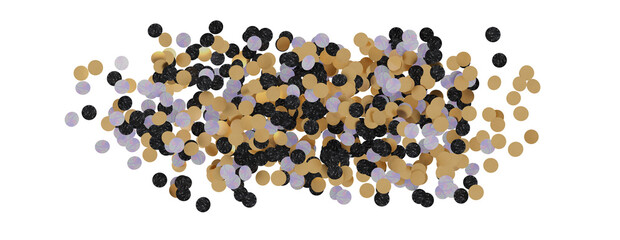 Gold confetti background, isolated on transparent background