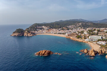 Fototapeta premium Vila Vella in town Tossa de Mar, Costa Brava, Catalonia, Spain
