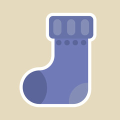 Blue sock. Simple vector illustration