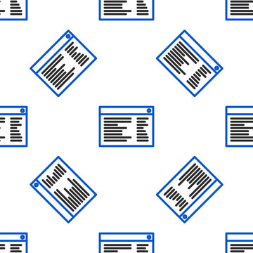 Line Software, web developer programming code icon isolated seamless pattern on white background. Javascript computer script random parts of program code. Colorful outline concept. Vector