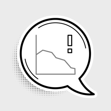 Line Financial growth decrease icon isolated on grey background. Increasing revenue. Colorful outline concept. Vector