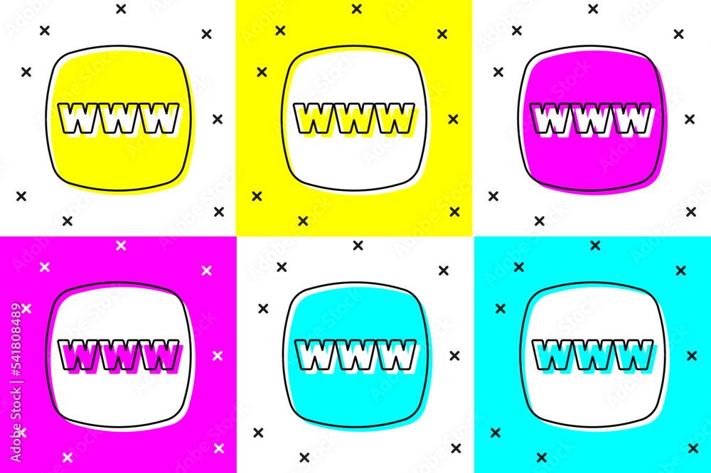 Poster set website template icon isolated on color background. internet communication protocol. vector