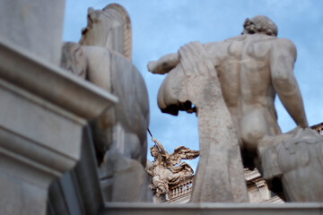 Detail of a sculpture in Roma, Italy