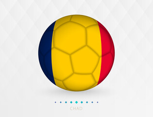 Football ball with Chad flag pattern, soccer ball with flag of Chad national team.