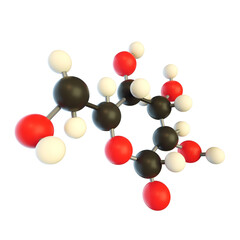 3D illustration of a glucose molecule