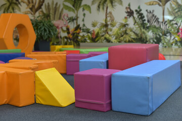 Multicolored soft constructor in the mall
