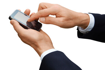 Gesture series: hand holding a cell phone.