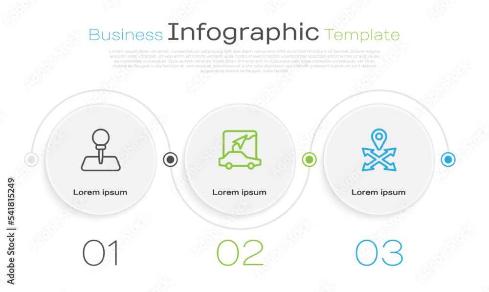 Poster set line push pin, city map navigation and location. business infographic template. vector