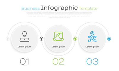 Set line Push pin, City map navigation and Location. Business infographic template. Vector