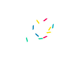 Rainbow Brush Carnaval Vector White Background.