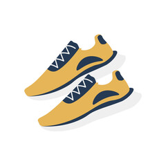 Bright colorful sneakers isolated on white background. Vector illustration