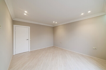 new clean bright room with wooden floor for relaxation