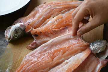 trout is a fish that lives in the high Andean rivers of the Peruvian highlands and is very...