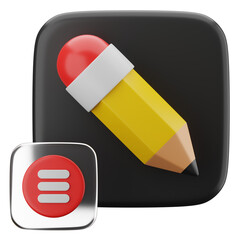 pencil 3d icon illustration