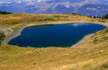 Fototapeta na wymiar Chamole Lake, Aosta Valley, Italy