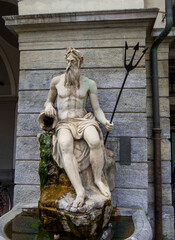 Naklejka premium Statue of Neptune, Aosta, Italy