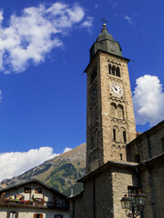 Fototapeta premium Church of Santa Maria Assunta, Morgex, Italy