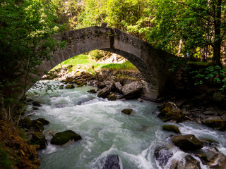 Fototapeta na wymiar Dorea Baltea River, Pre-Saint-Didier, Italy