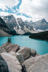 blue lake moraine banff national park