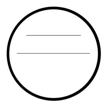Etikett / Rahmen - rund - liniert / 2 Linien - Zeilen - schwarzer Rahmen - Vorlage Template Druckvorlage