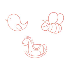 Baby Girl Elements 4 - Baby Design | Farmhouse | Print | EPS10