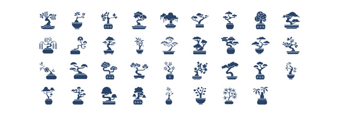 Fototapeta 
Collection of icons related to Bonsai Tree, including icons like Baobab, Jade,  and more. vector illustrations, Pixel Perfect set

 obraz