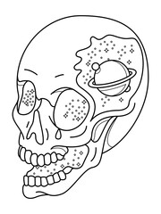 Space Skull Outline