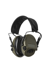Fototapeta na wymiar Protective headphones on a white. Safety equipment. Headphones for noise reduction. Light back.