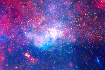 Milky Way Galactic Center. Digital Enhancement. Elements by NASA