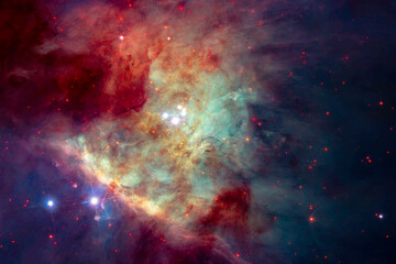 Fototapeta na wymiar Orion Nebula. Digital Enhancement. Elements by NASA