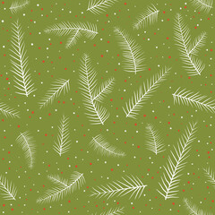 Seamless Christmass Pattern Pine Tree