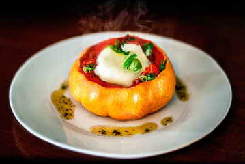 Tasty halloween stuffed pumpkin