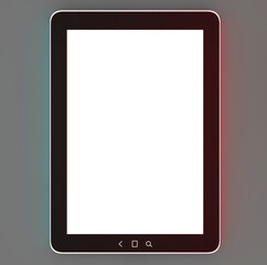 3d rendering of black tablet pc identical to ipade on white background.