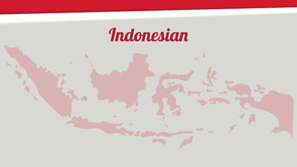 Indonesian Background Template. Concept Map of Indonesia and the Red and White Flag. Vector Illustration Design.