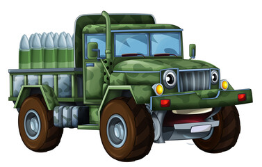 cartoon funny off road military truck car with bullets ammo © honeyflavour