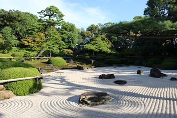 枯山水の日本庭園