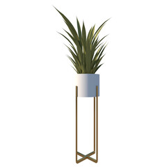 Front view of Plant (Potted Vase with Indoor Plant 9) Tree png