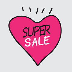 Super sale hand drawn sale sticker