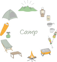 キャンプ用品の円フレーム