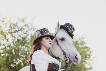 Steam Puck Horse and woman
