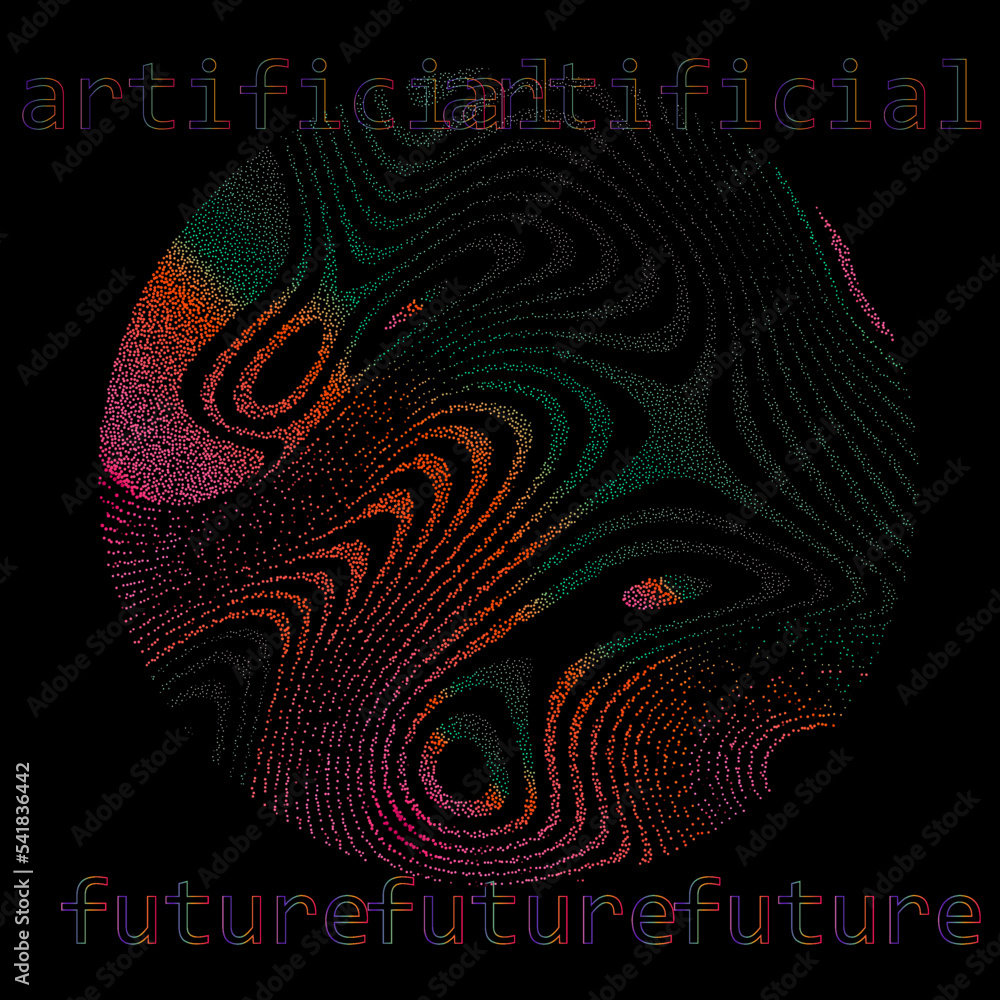 Aufkleber colorful sphere made of dots and particles. abstract vector illustration.