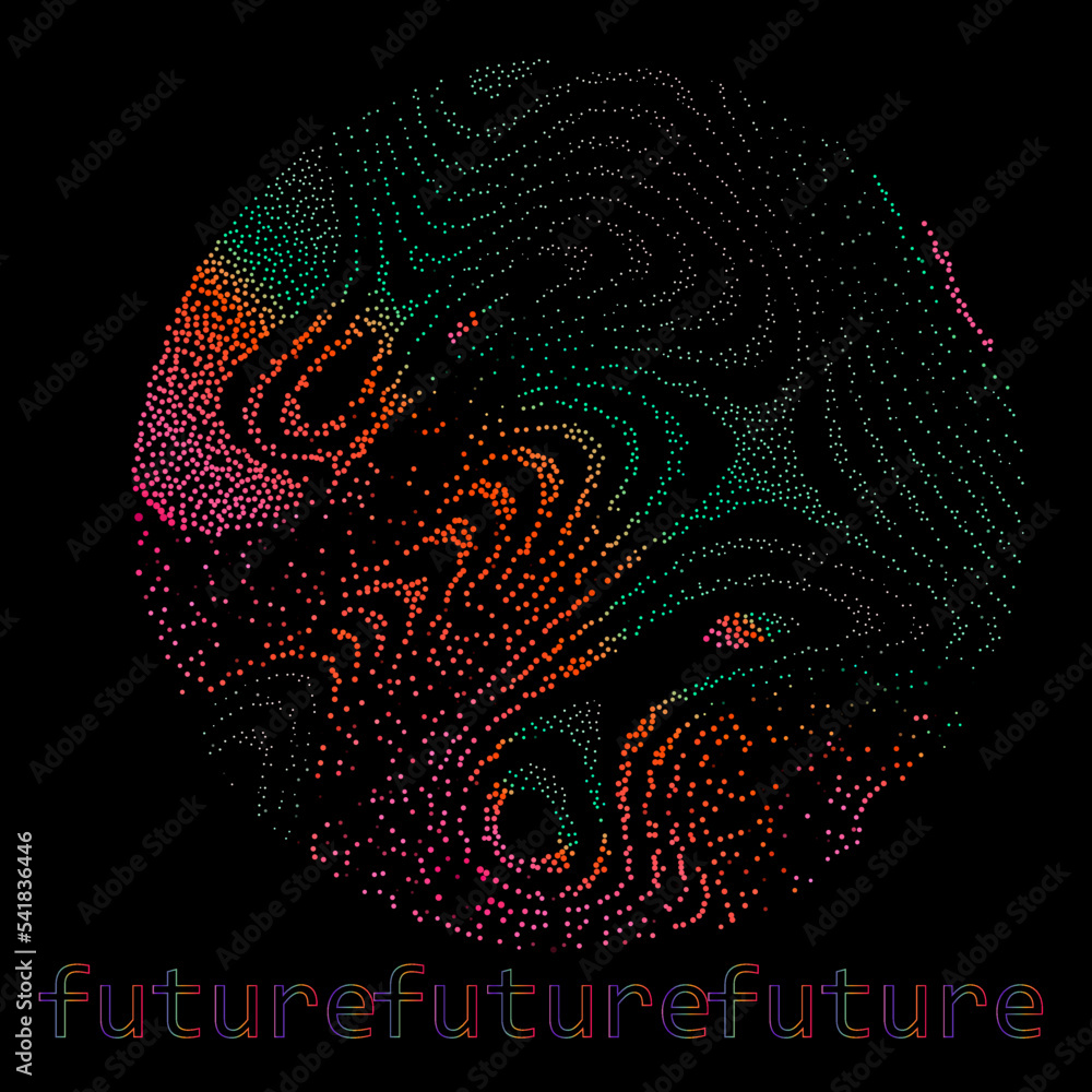 Aufkleber colorful sphere made of dots and particles. abstract vector illustration.