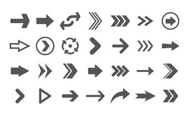 Arrow vector pictogram. Icon set of arrows.